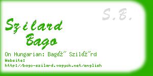 szilard bago business card